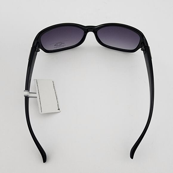 Oscar de la Renta Large Black Animal Print Rounded Square Sunglasses main image 5